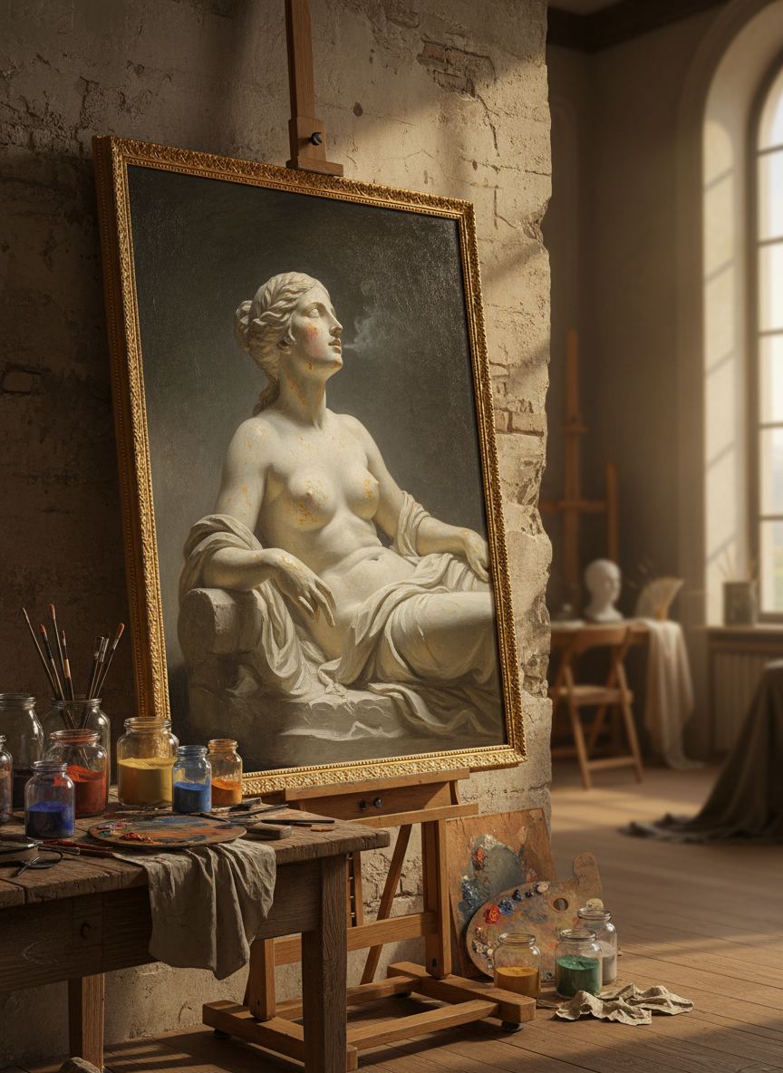Atelier statue painting